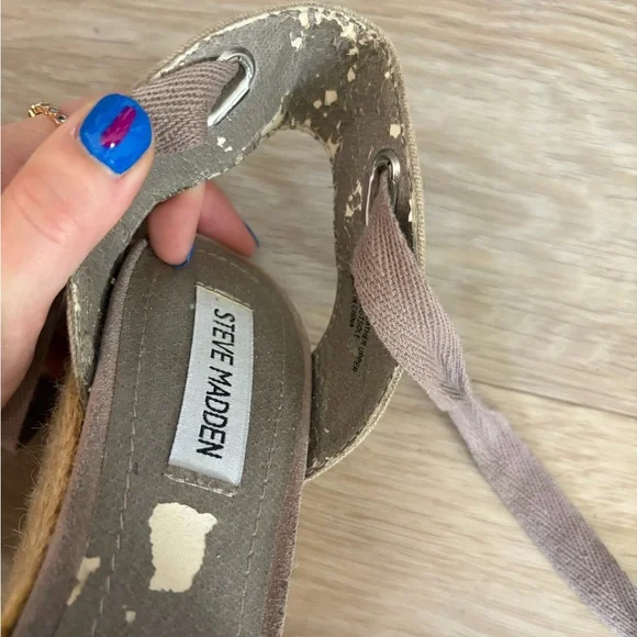 Steve Madden Embellished Espadrille Wedges Size 9 - Picture 5 of 7